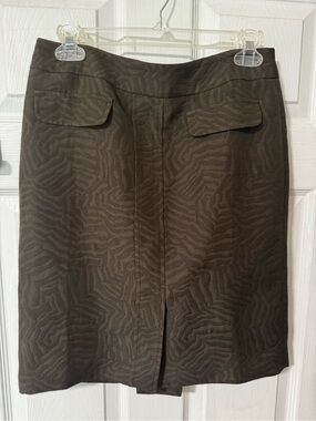 Ann Taylor Dark Brown Textured Pencil Skirt
